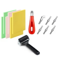 bmby 12pcs soft rubber carving blocks kit comes for ink paint block stamping printmaking wallpaper and arts crafts