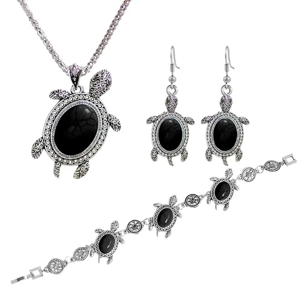 3 шт./компл. Искусственный Бирюзовый Черепаха подвеска на цепочке ожерелье крючок