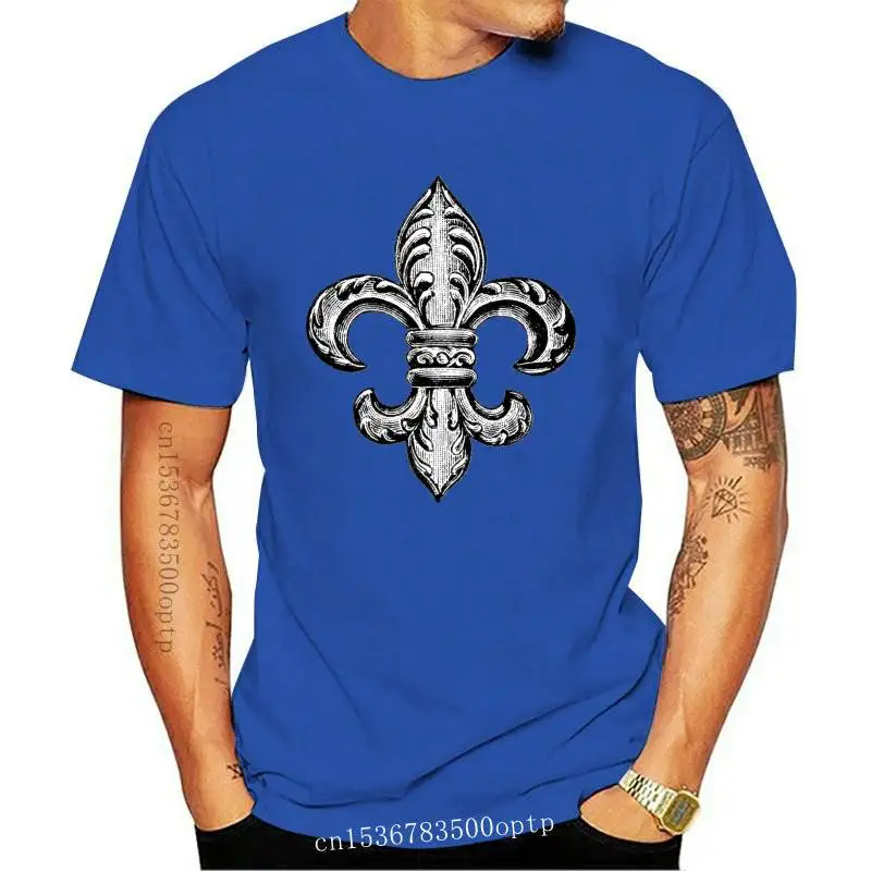 

New 100% Cotton tshirt men Vintage Fleur De Lis Ringer fashion summer 2021 trend T shirt