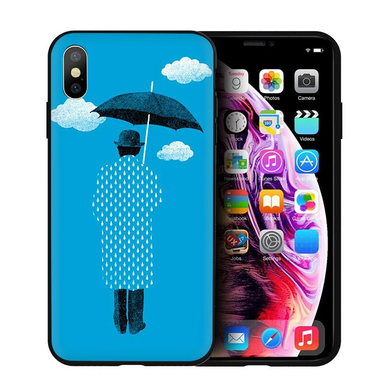 Мягкий силиконовый чехол для телефона EWAU Rene Magritte для iPhone 5 5S SE 6 6s 7 8 plus X XR XS 11 Pro Max - Цвет: B10