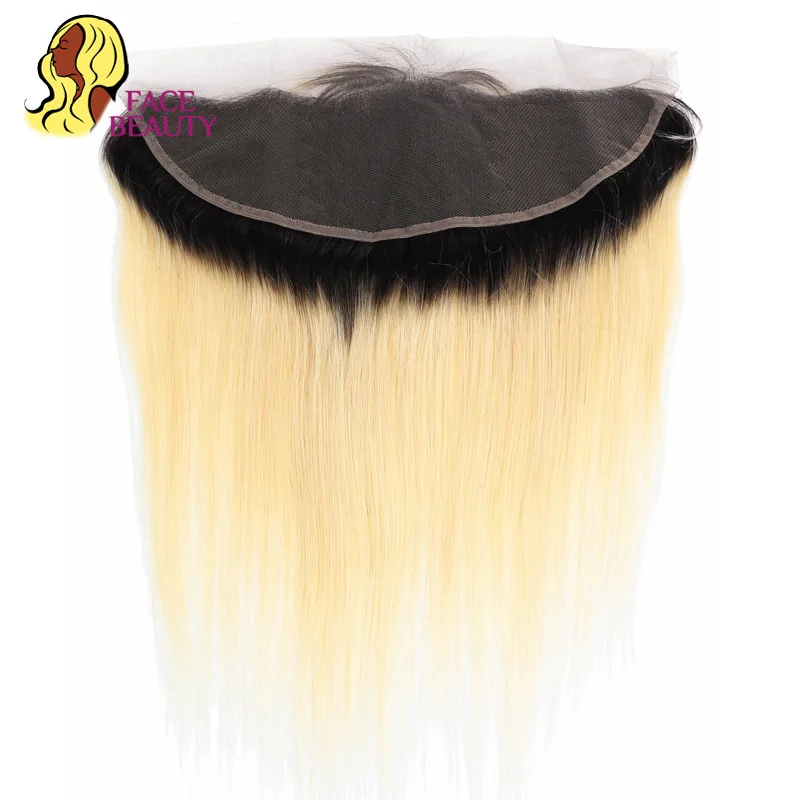 Волосы Facebeauty прямые бразильские Remy человеческие волосы Ombre 1b/613 блонд 13*4 Кружева