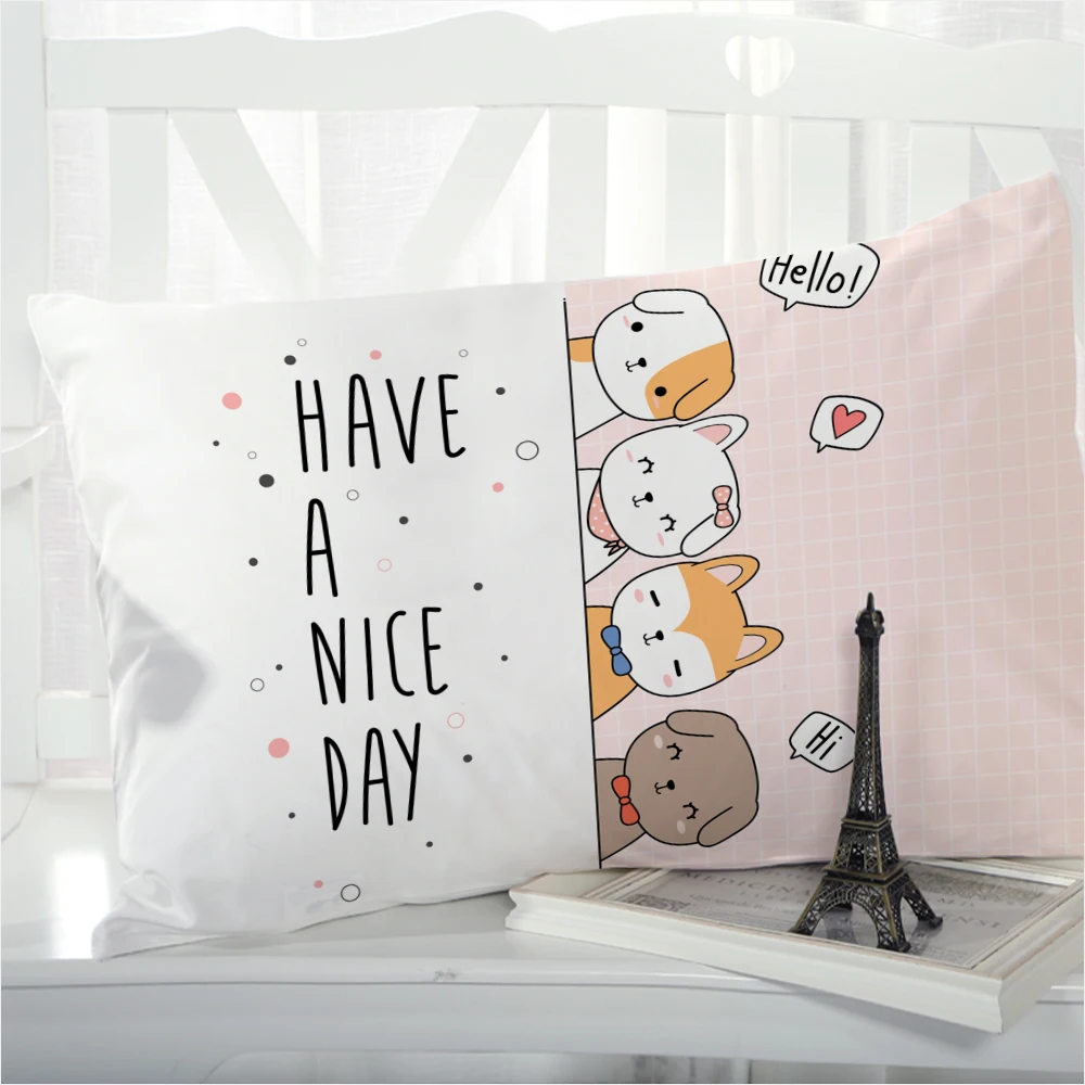 

1 шт. мультяшная подушка крышка Подушка Чехол постельное бельё для детей детские, для малышей Подушка Чехол Pillowcovers декоративные 50x75x50x70 розов...