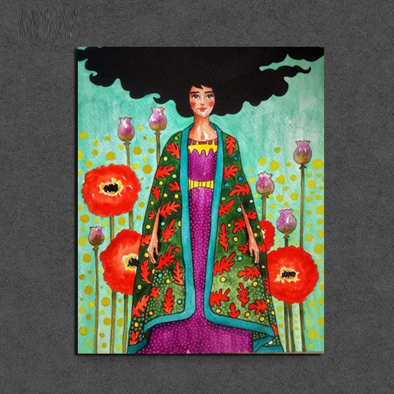 

Girl In Flowers Canvas Painting Wall Art Oil Painting Posters Picture Nordic Poster prints Living Room Home Decoration Unframed