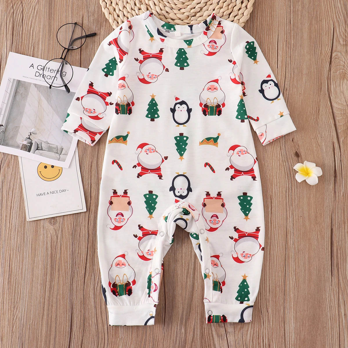 2021 XMAS Family Matching Pajamas Set Mother Daughter Father Son Family Sleepwear Santa Claus Penguin Christmas Tree Top+Pants images - 6