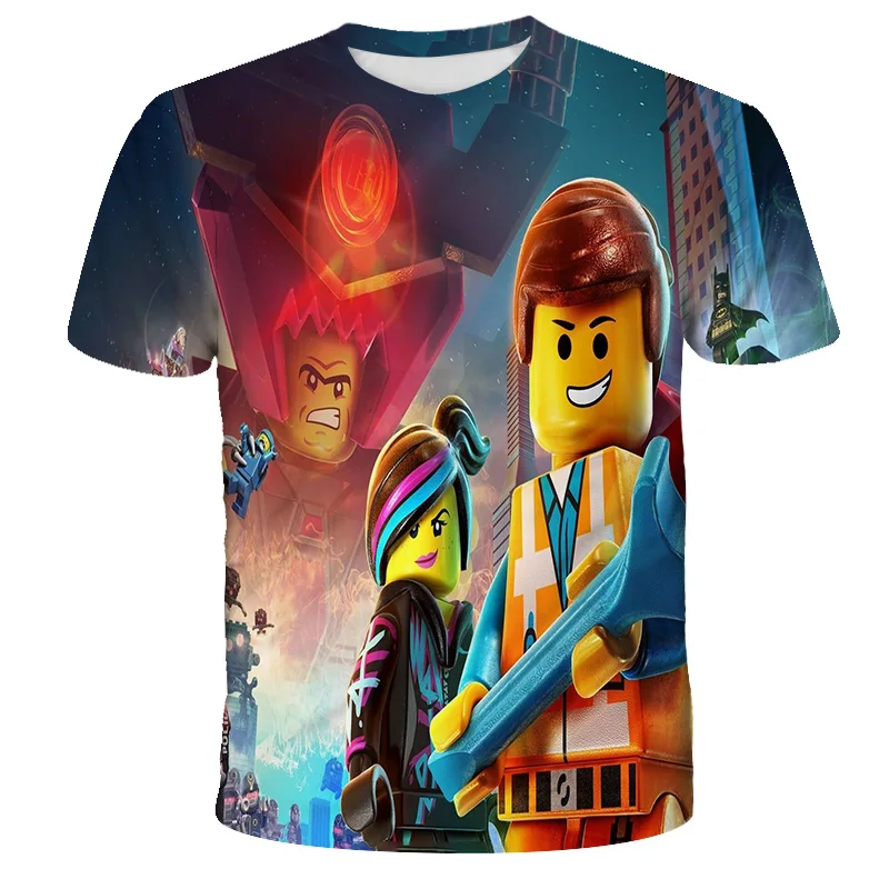 

Anime Lego boys Round Neck short-sleeved Cartoon printed T-shirt 2021 Summer new kids Shirt Children's clothing Kai Ninjago tops