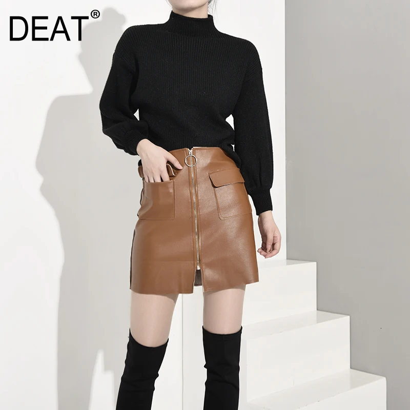 LANMREM 2019 новинка осень и зима водолазка рукав-фонарик вязанный Толстый Пуловер