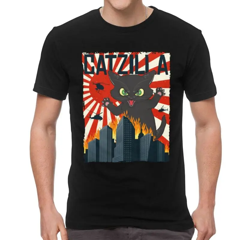 

Catzilla король», «Monster High»; Футболка для мужчин Графический Футболка Изделие из хлопка с короткими рукавами Япония закат Стиль Котенка футболк...