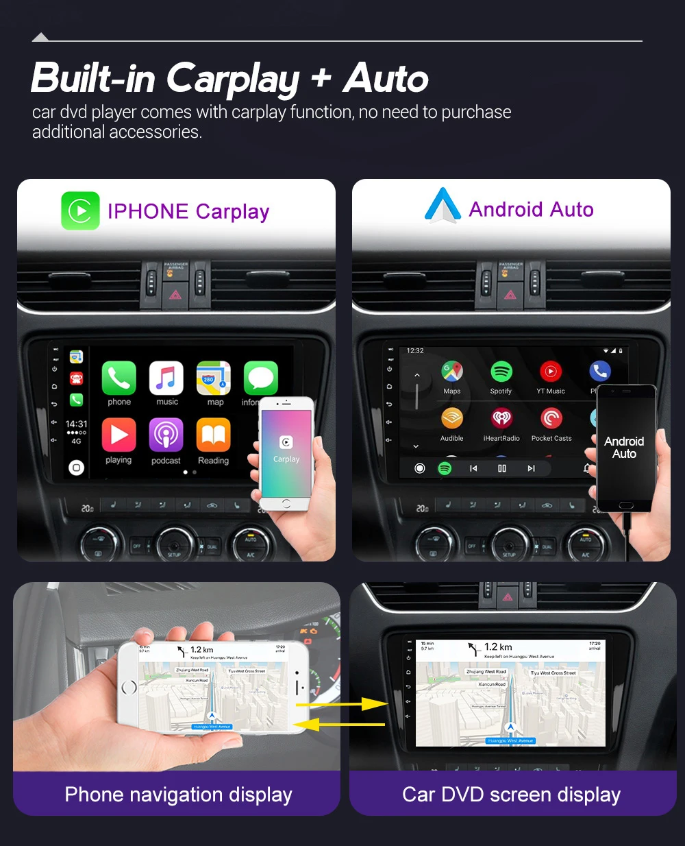 

Mekede 6GB+128GB Carplay Android 10.0 Car GPS Radio Player For SsangYong Korando 3 Actyon 2 2013 - 2017 QLED screen 4GLET DSP