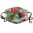 Маска с Тропическими Цветами, акварельная летняя Гавайская пальма, листья и тропические растения, цветок, Полиэстеровая Пылезащитная маска для лица