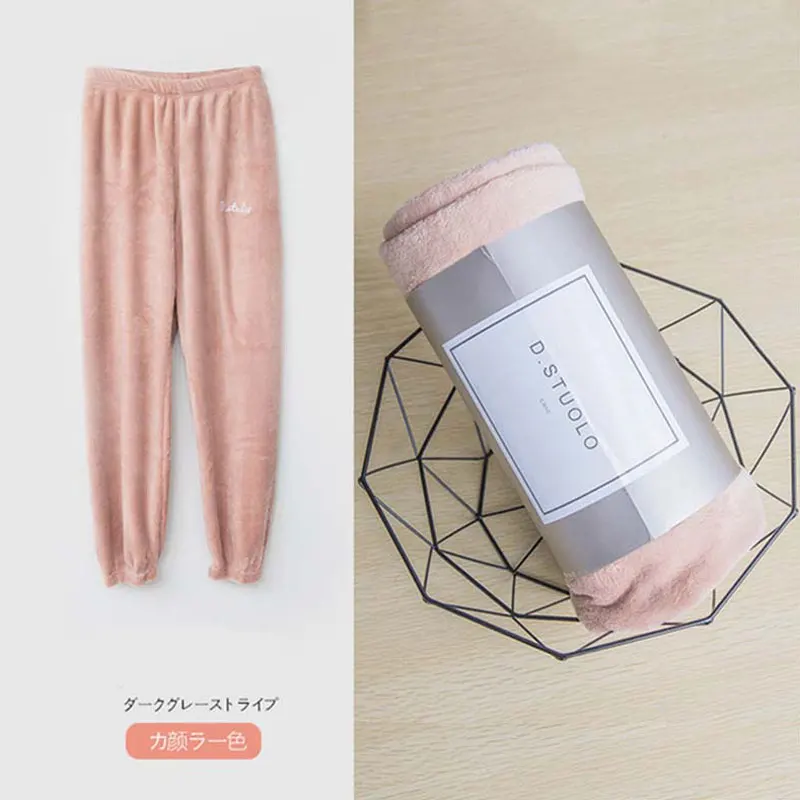 

2020 Autumn Pajama Pants Women Flannel Sleeping Home Pants Ladies Loose Lounge Pants Sleep Bottoms Female