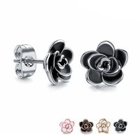 cute earrings sterling silver 925 rose flower stud earrings attract gril earrings jewelry women accessories