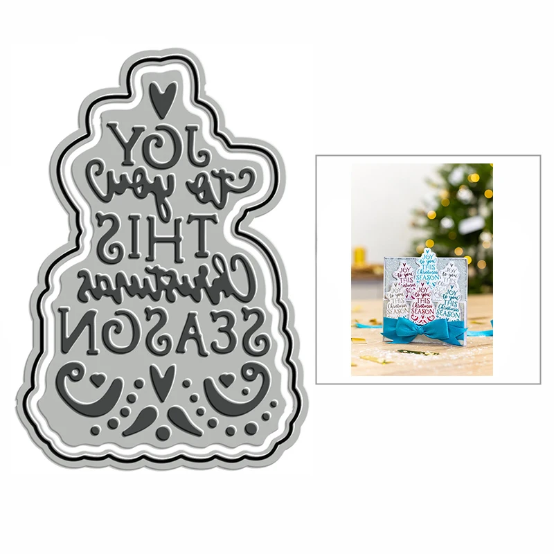 

New Christmas Season Words Craft Embossing Mold 2021 Metal Cutting Dies for DIY Decor Scrapbooking Album Card Making No Stamps