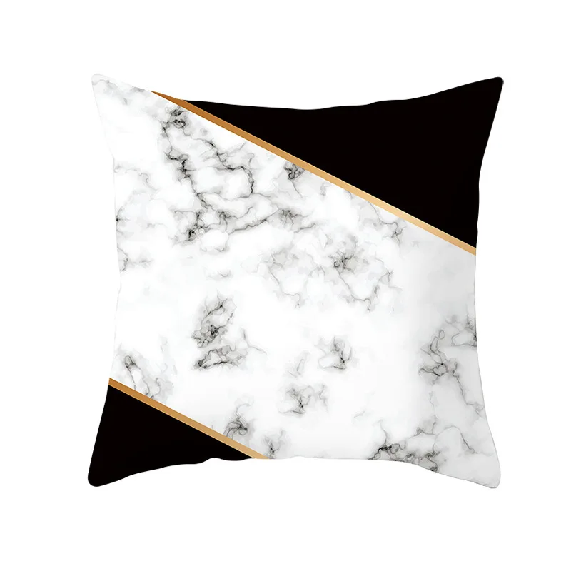 

Geometric Cushion Cover Square Super Soft Pillow Nordic Style Marble Pattern Series Sofa Living Room Case