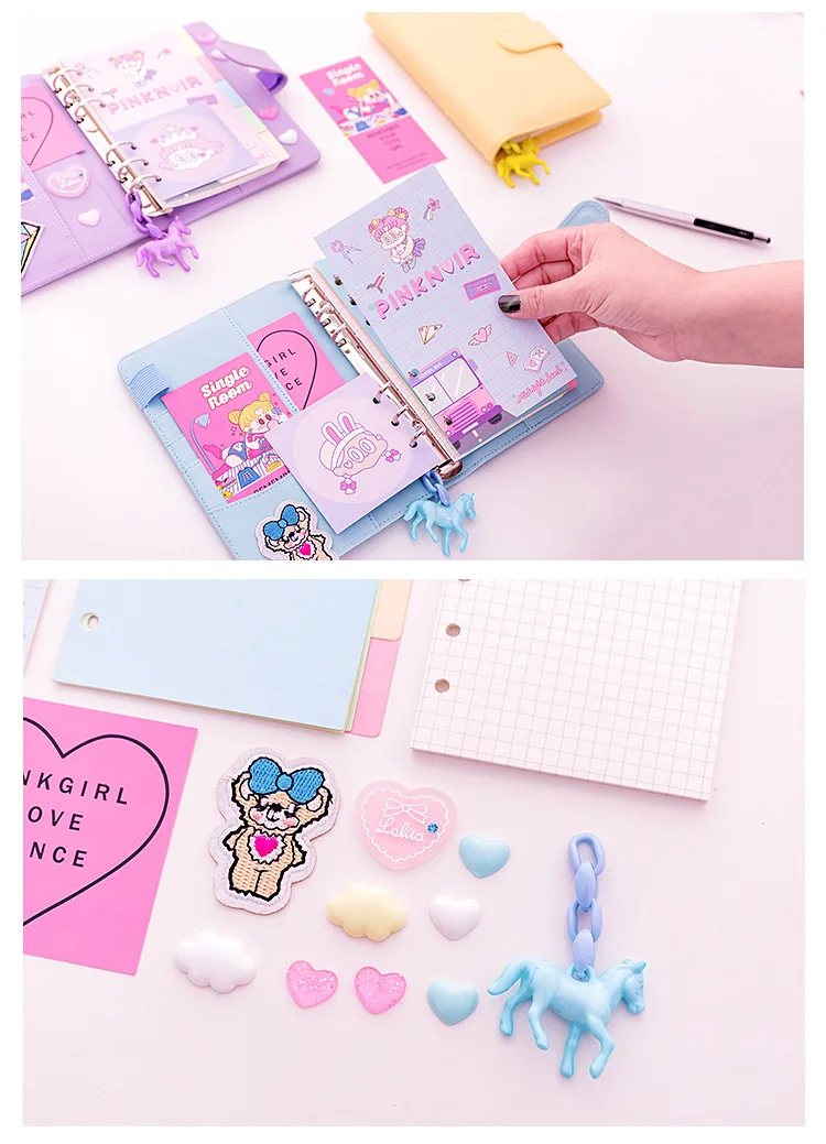 18 шт./компл. Kawaii Единорог ежедневнике Розовый ПВХ прозрачный Тетрадь Kawaii Наклейки на ручку Подарочная коробка для девочек дневник