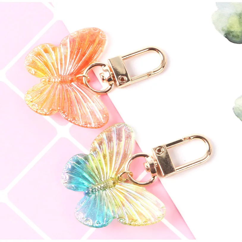 

Fashion jewelry Accessories Colorful Butterfly Keychain Alloy Craft Car Key Holder Ring Gift For Women Girls Cute Bag Pendants