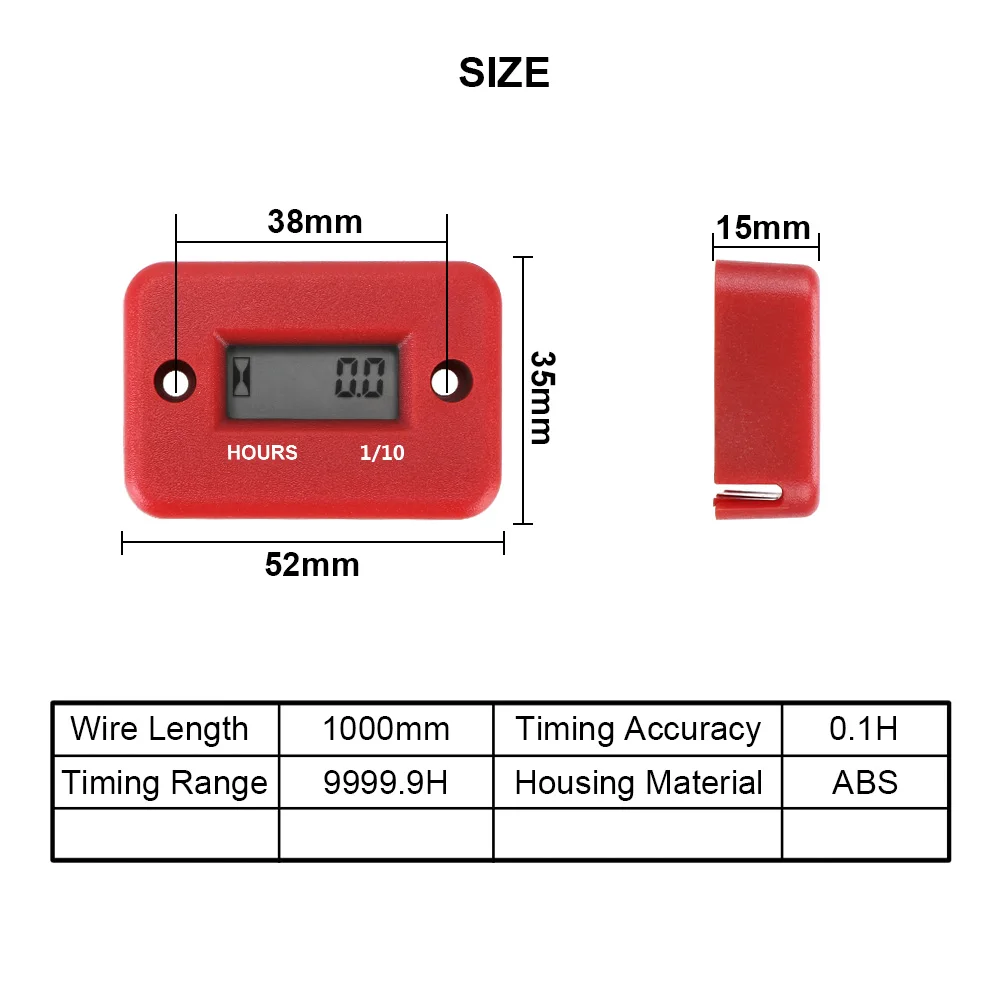 

LCD Display Waterproof Engine Gauge Hour Meter Digital Hour Meter For Motorcycle ATV Gasoline Marine Snowmobile