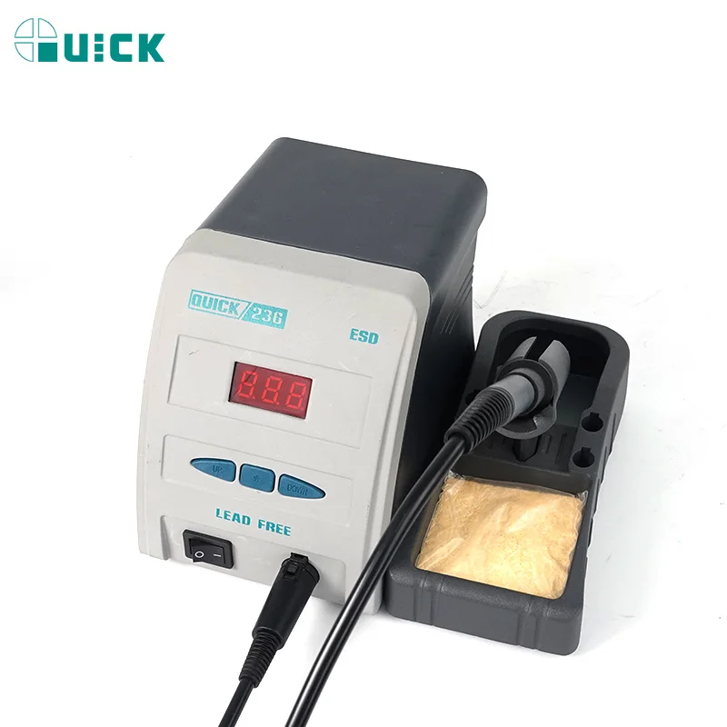 QUICK 236 110/220V 90W ESD Safe LEAD-Free Soldering Station Adjustable Temperature Welding Soldering Iron BGA Rework Station