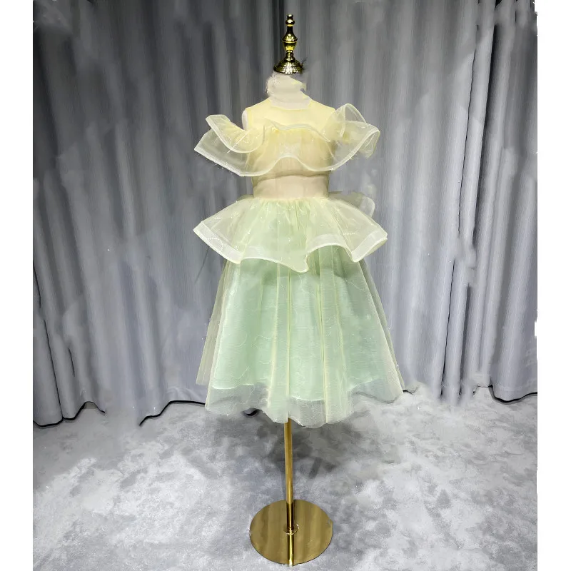 Платье принцессы с цветами для девочек бальное платье подружек невесты