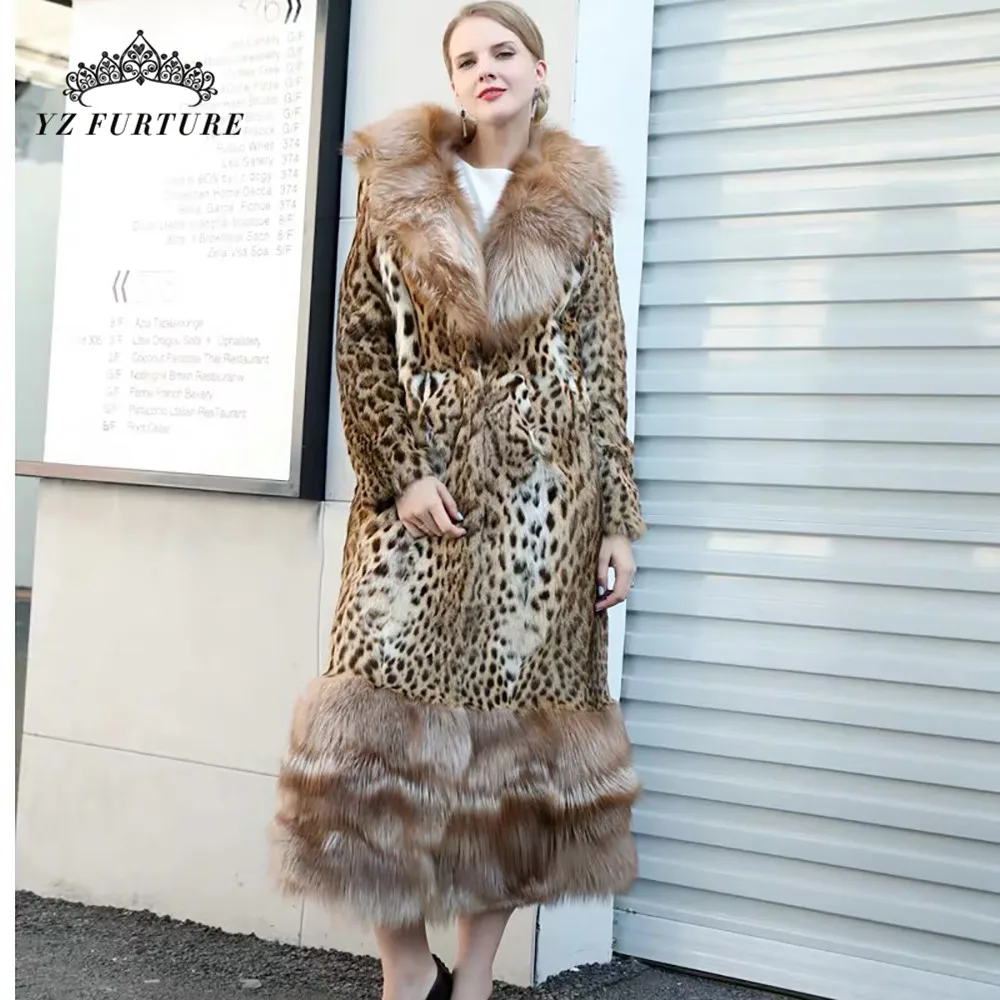 Новое поступление 2020 длинное пальто из натурального меха Вивера цельная кожа с