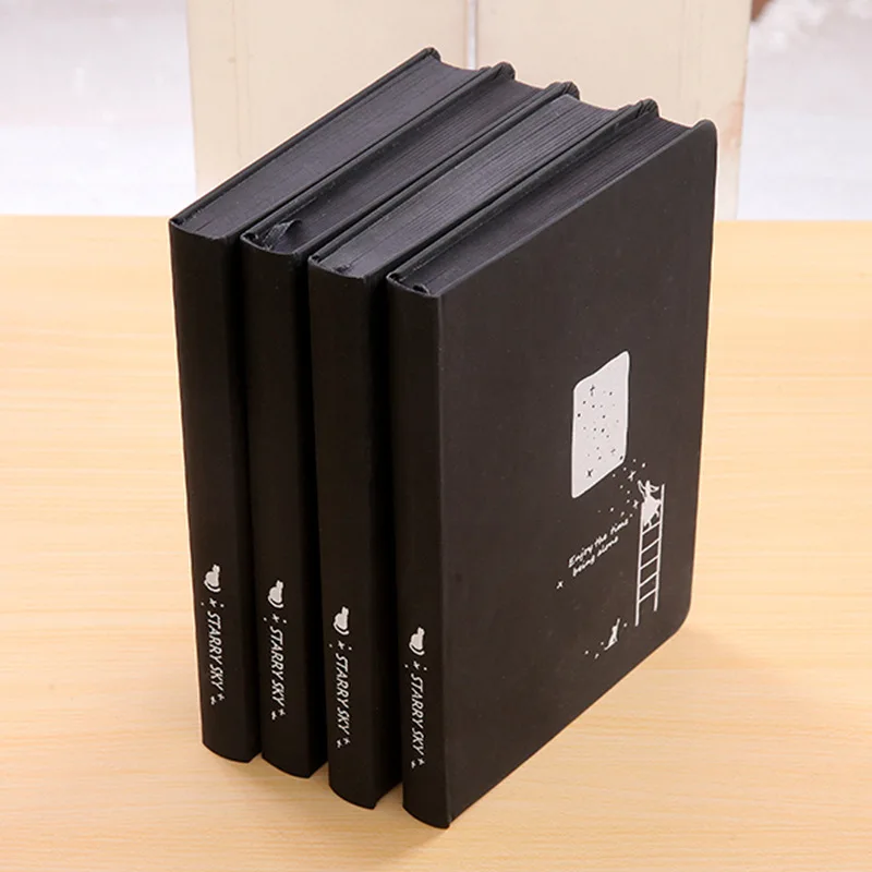 

Black Paper Inner Page Notebook 96 Sheets 32k 128*186mm Album Starry Sky Style
