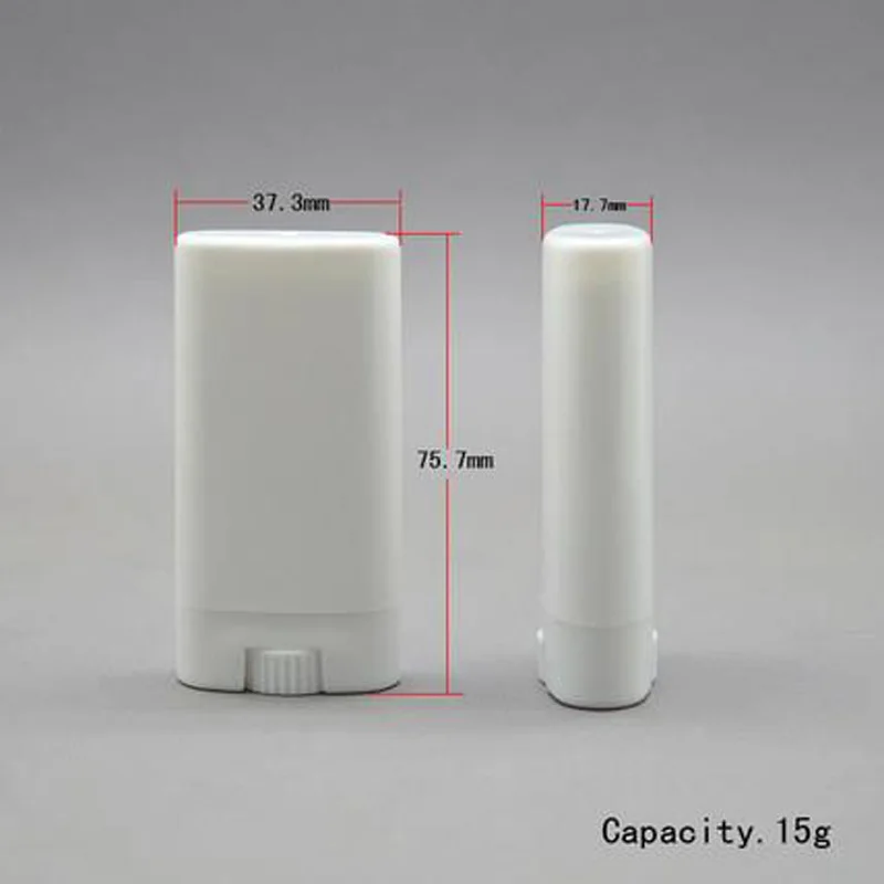 

10pcs x 15g DIY Clear White Empty Oval Flat Tubes Deodorant Lip Balm Container Pots Lip Gloss Refillable Travel Bottles