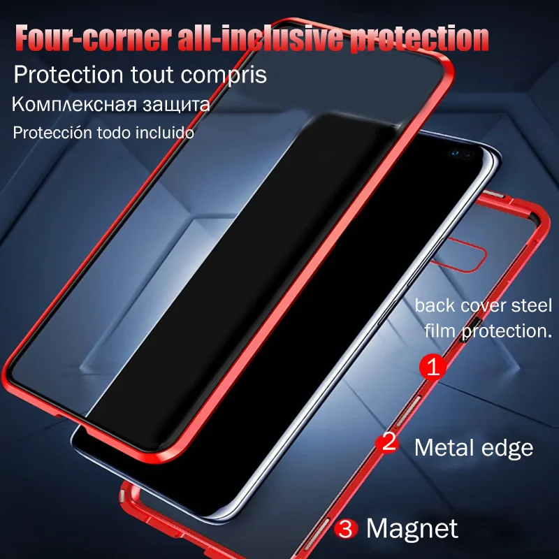 Магнитная Адсорбция противоударный чехол для samsung Galaxy A50 A70 A40 A20 A10 A30 A7 S8 S9 S10e Примечание 10 9 8 Plus кейс на заднюю панель