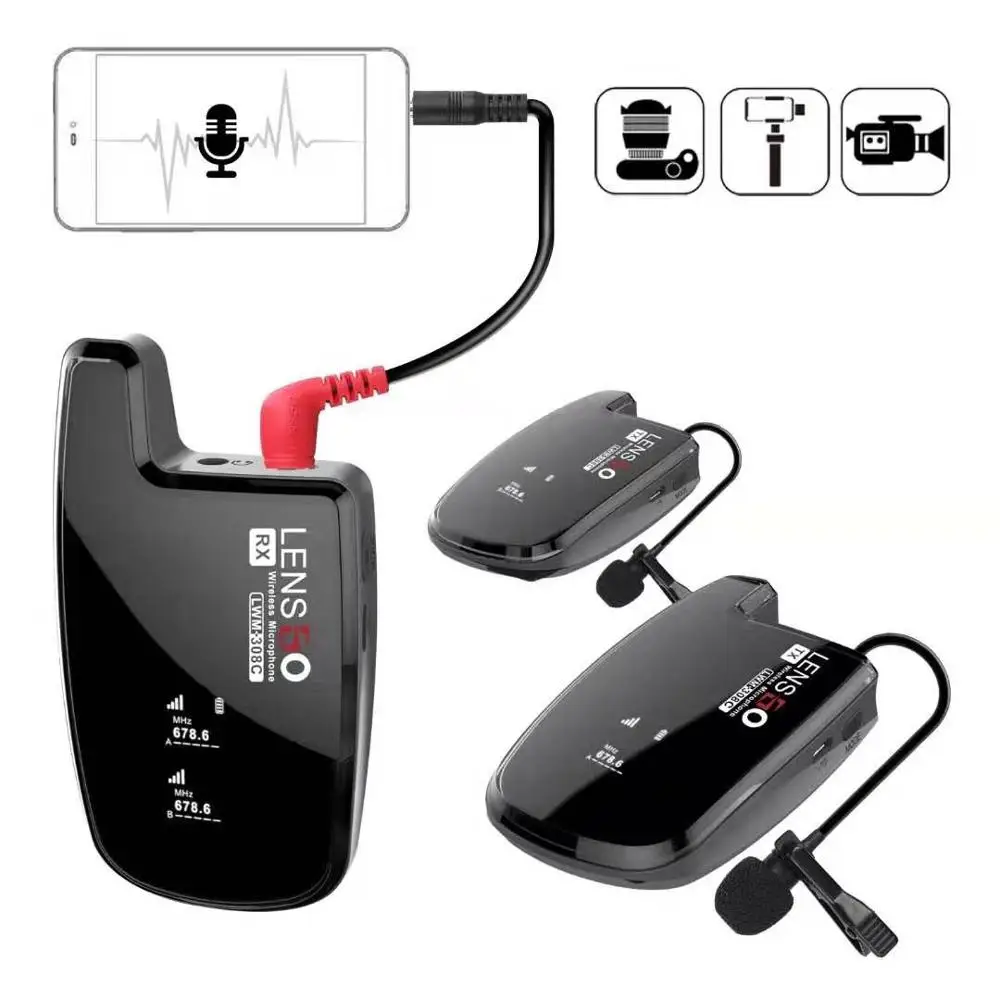 Беспроводной петличный микрофон Lensgo видеомикрофон с креплением на лацкан для