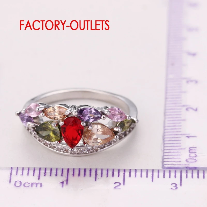 Модные элегантные обручальные кольца 925 цветов для женщин Свадебные фиолетовые с