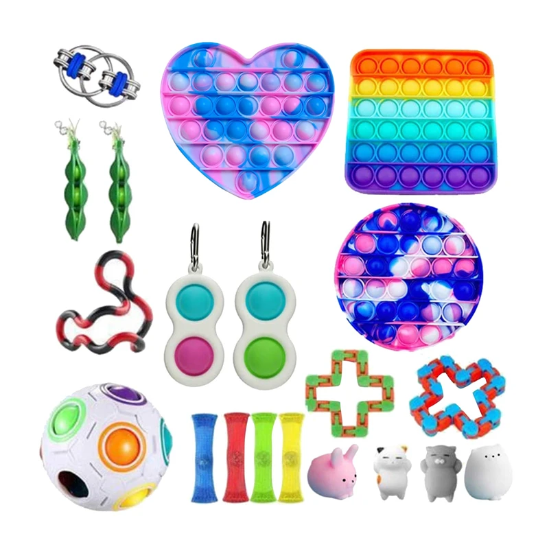 

Fidget Toys Anti Stress Toys Set Stretchy Strings Push Gift Pack Adults Children Squishy Sensory Antistress Relief Figet Toys