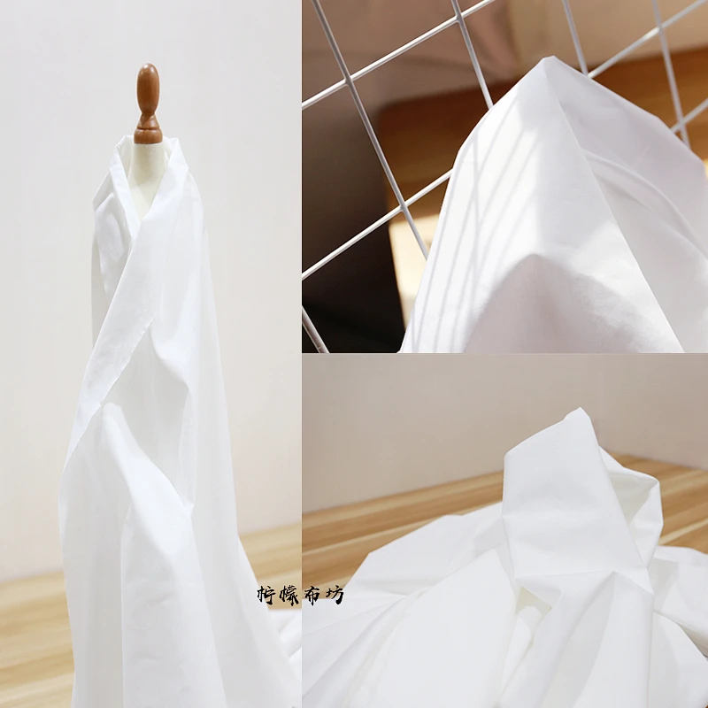 

50 чесаный хлопок, белая ткань для рубашек, матовый и непроницаемый хлопок, простой поплин, ткань для одежды, ткань для шитья