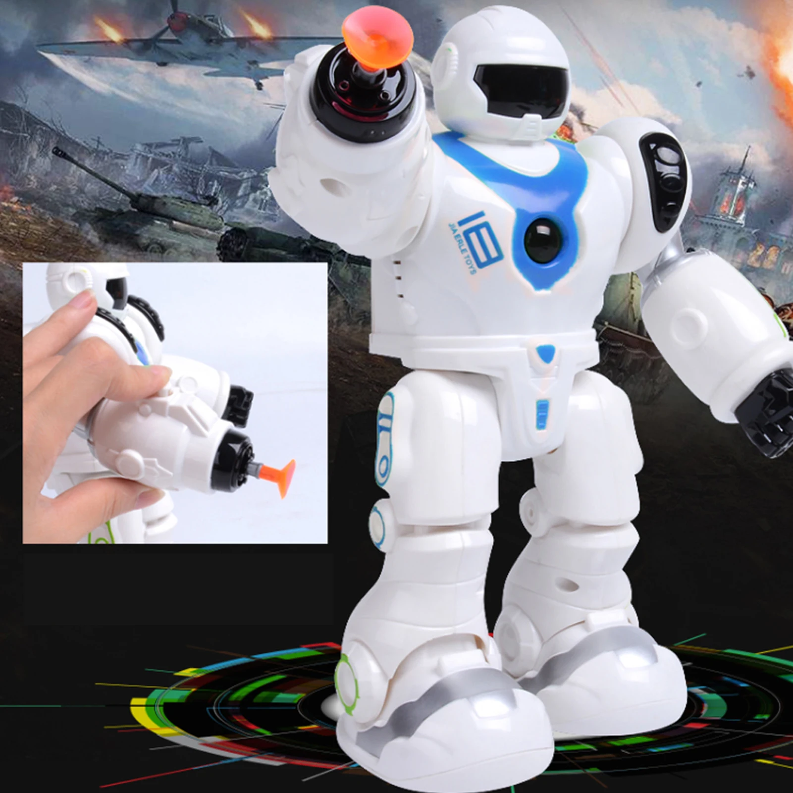 

Space Police Walking Robot Toys Intelligent Educational Robotic Toy With Light Birthday Gift For Children Kids Boys Toddlers