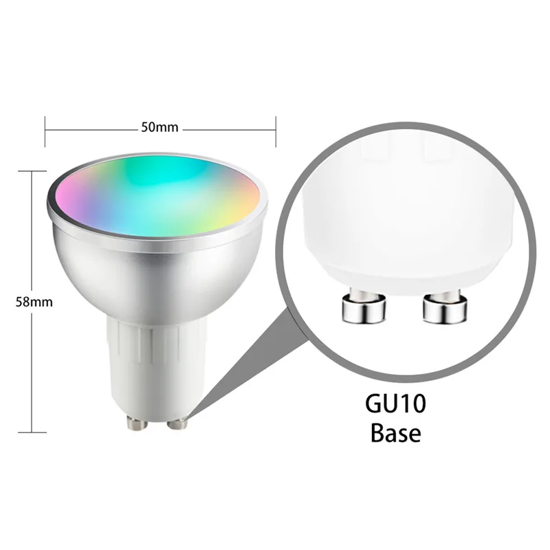 GU10 Tuya Smart WiFi светильник Точечный RGB + CW 5 Вт/Светодиодная панель с регулируемой