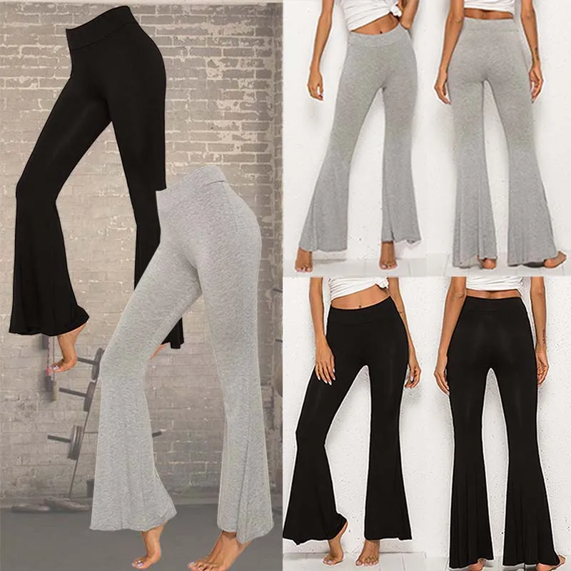 Высокая талия Модальные прямые брюки офисные женские длинные расклешенные