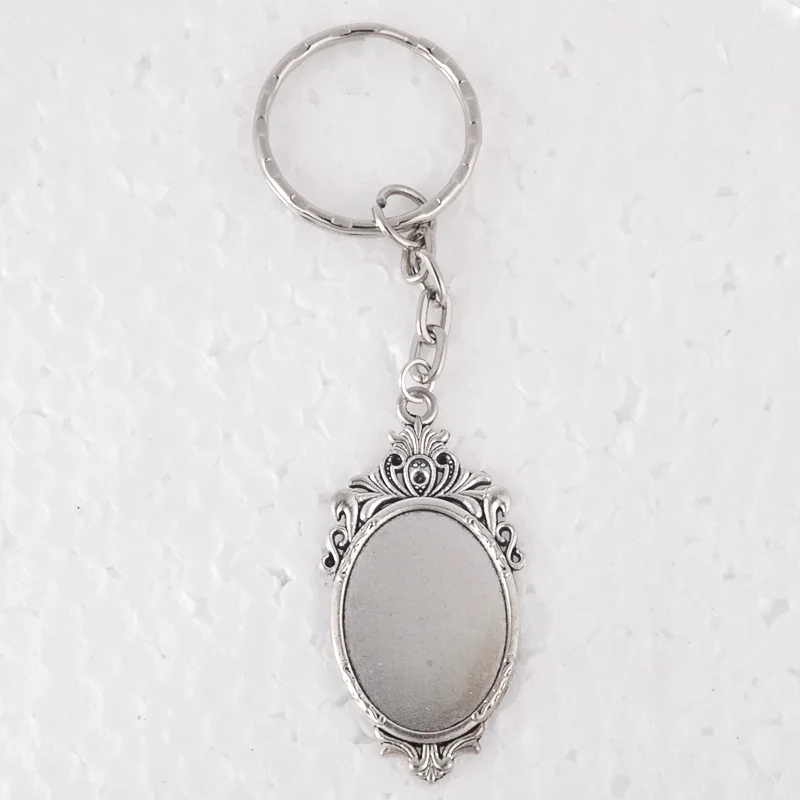 Винтажный брелок серебряного цвета с кулоном Безель подходит для 18*25 мм камея