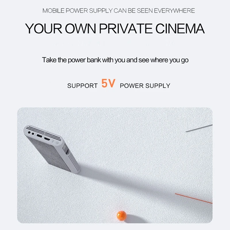 

YT500 Home Mini Projector Portable LED Mobile Video Projector Home Theater Media Player Kids Gift (White US Plug)