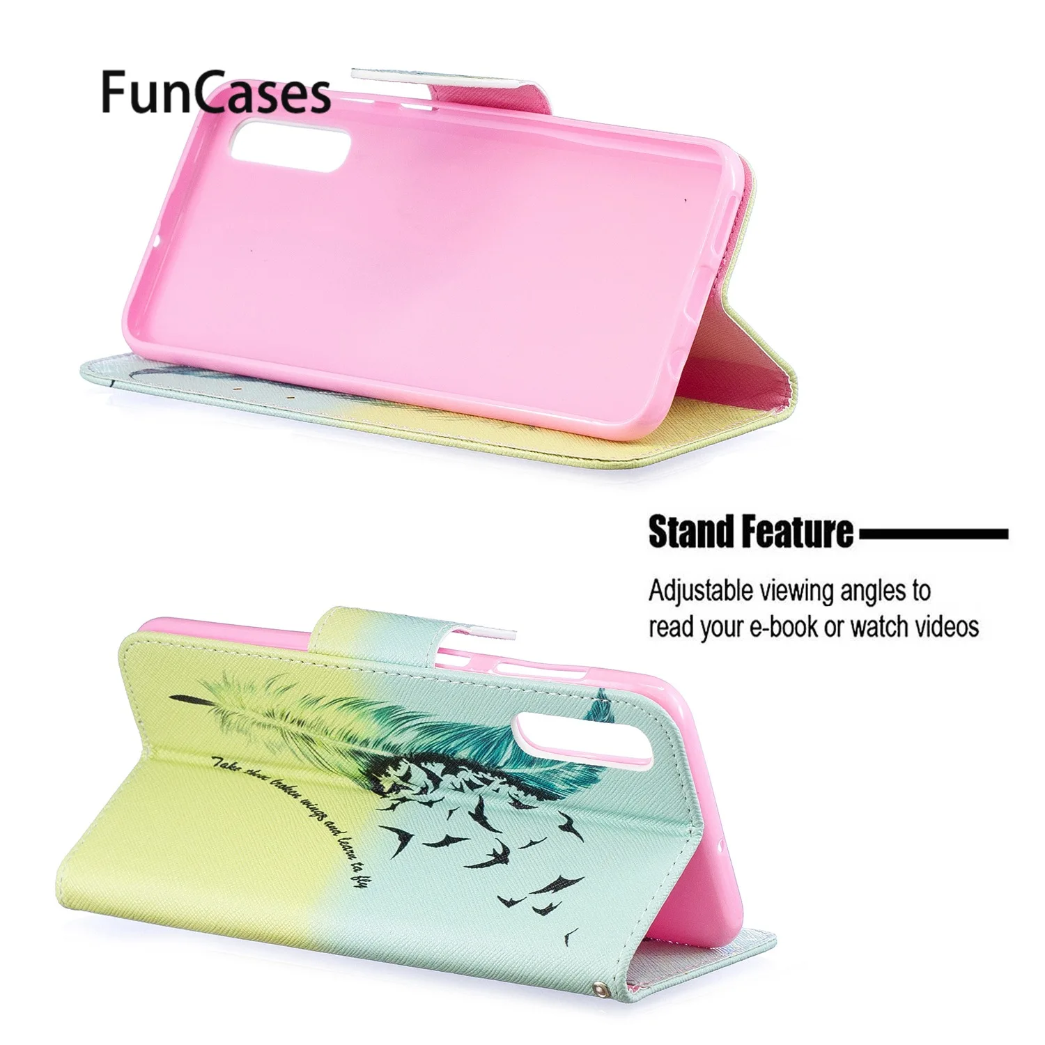 С бабочкой и цветами из искусственной кожи чехол для телефона samsung A50 чехлы сумки