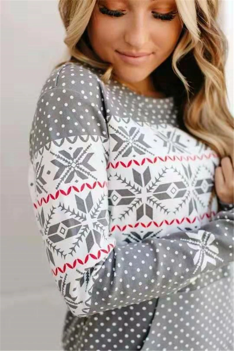 Женский Рождественский свитер Модный женский джемпер с длинным рукавом пуловер - Фото №1