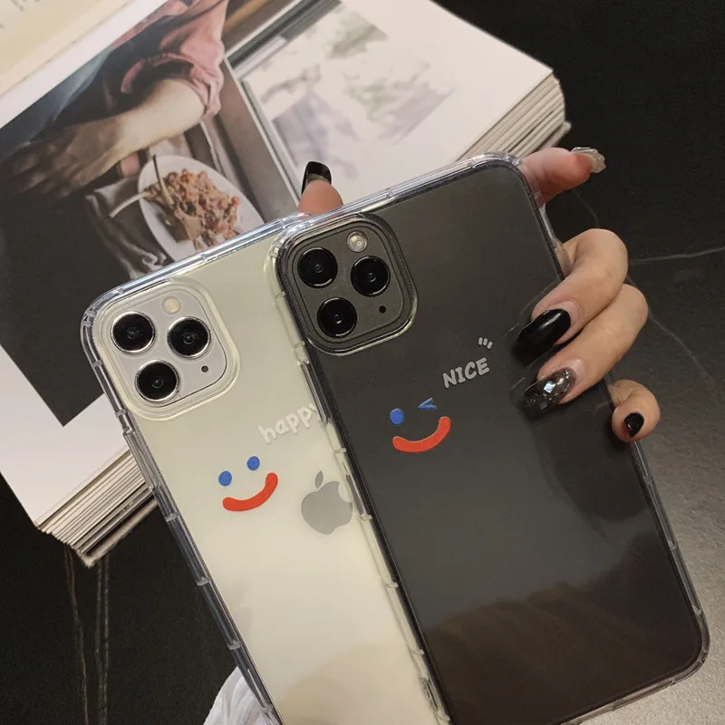 

2021 Simple Smile Protection Case Cover For iPhone 12 12min 12Pro 12ProMax 11 11PROMAX 11PRO SE2020 7 8 7Plus 8Plus X XSMAX XR