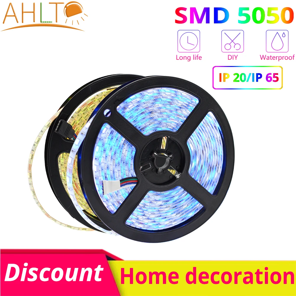 

5m 300Leds 5050 SMD DC 12V IP65 Waterproof Flexible LED Lights White Blue RGB Home Party Holiday Decoration Garden Lighting Neon