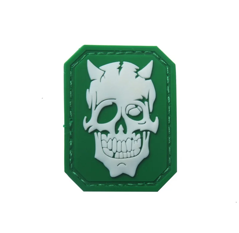 Череп ПВХ патч нарукавная нашивка светятся в темноте военные декоративные