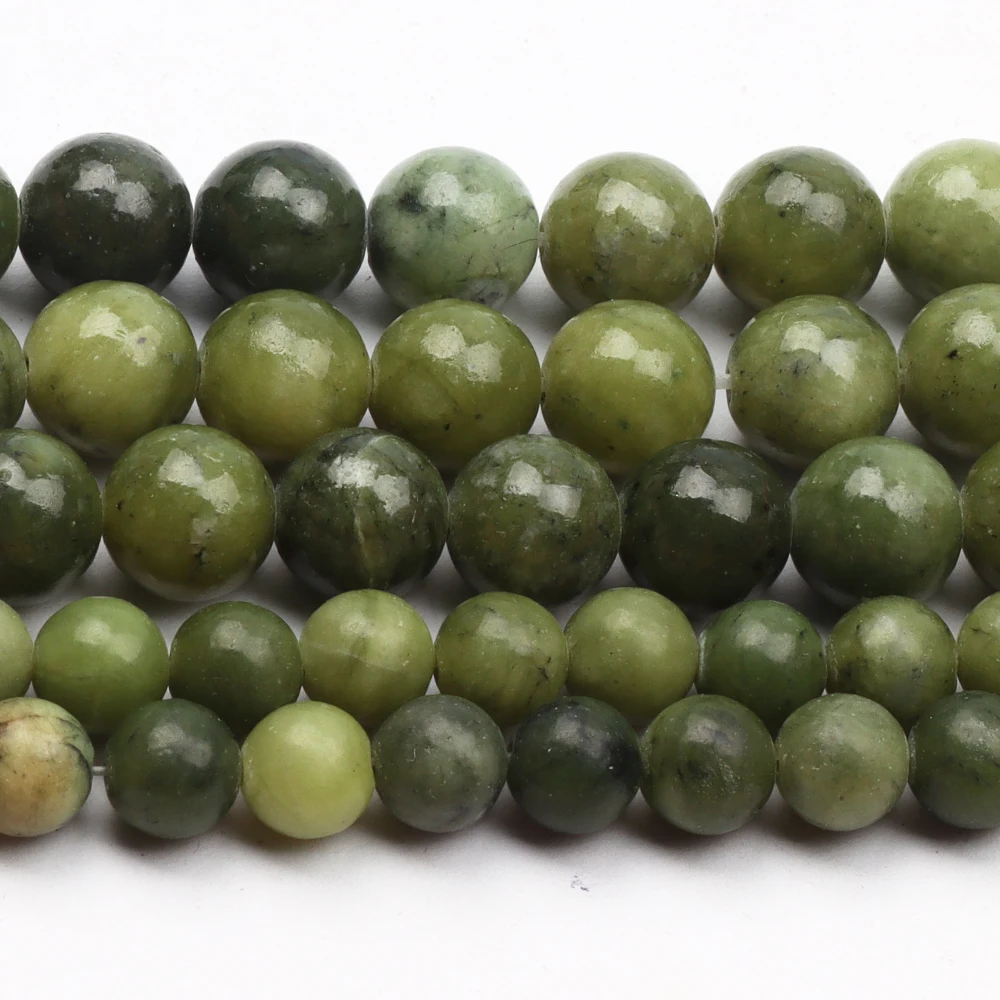 

Natural Round Stone Beads Gemstone Smooth Loose Beads For Jewelry Making Necklace Bracelet Natural Xinyi Jade Stone Beads