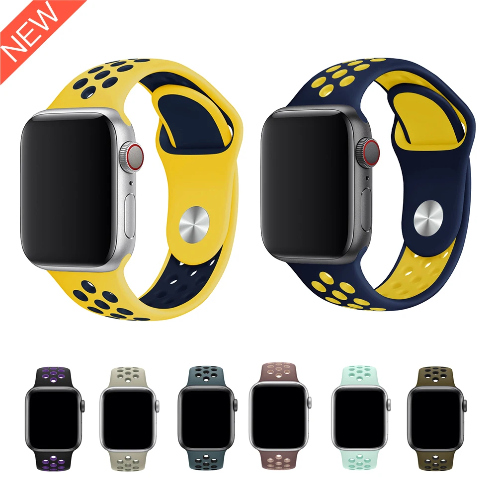 Спортивный силиконовый ремешок для Apple watch 5, 4, 44 мм, 40 мм, ремешок для часов Nike, ремешок для iwatch серии 5, 3, 2, 1, 42 мм, 38 мм, с металлической пряжкой