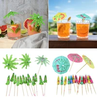 20 50pcs multi coloured paper cocktail umbrellas mini coconut tree party drink accessories picks tropical hawaii party supplies