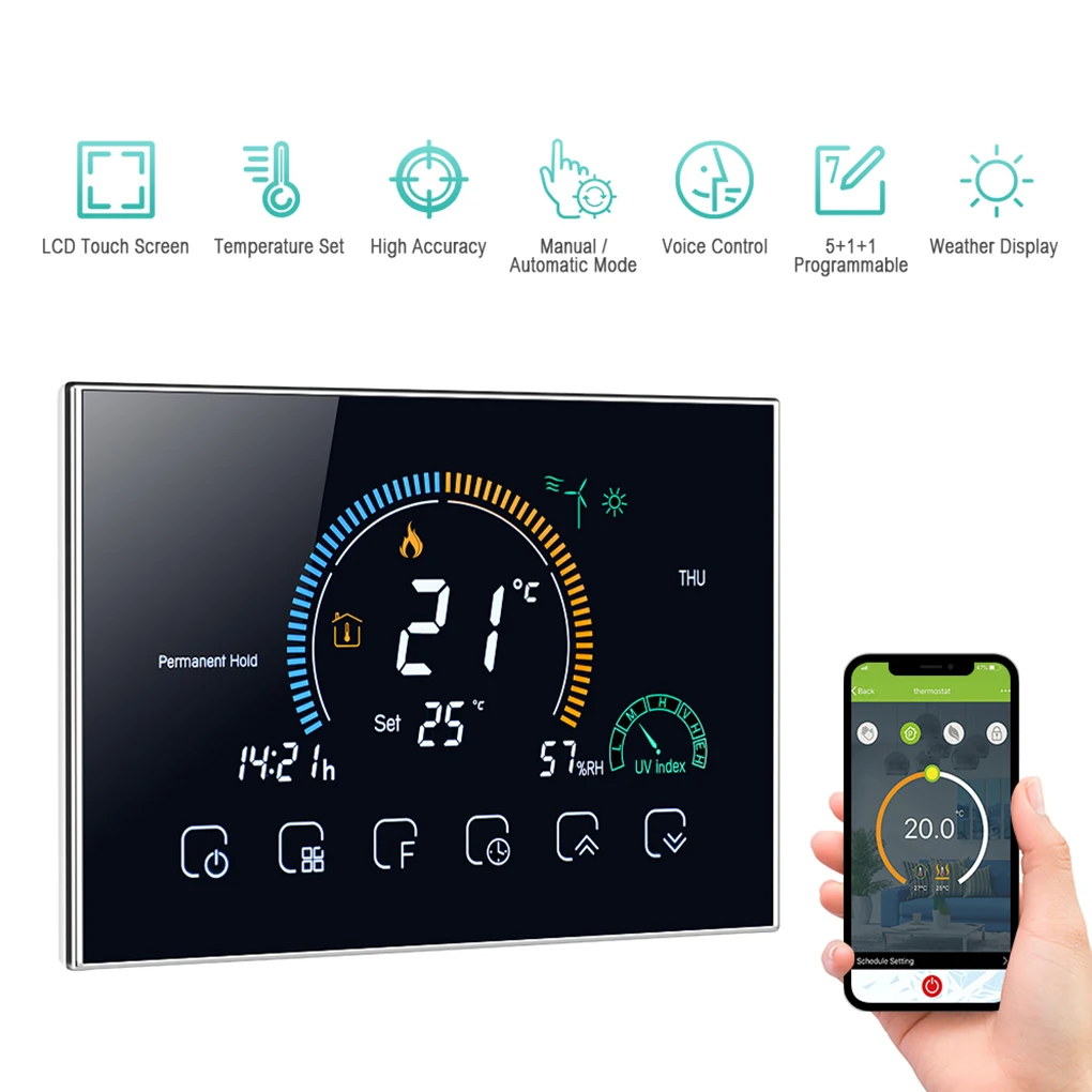 

Смарт-термостат с Wi-Fi, 95-240 В, цифровой дисплей