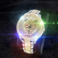 missfox fashion watches man 2021 new hiphop tiger head dial 3d hollow men quartz watch water resistant wedding male wristwatch
