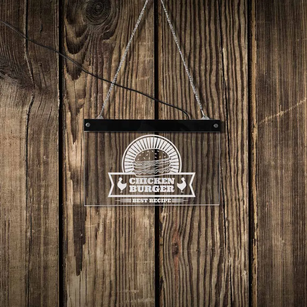 Лучший рецепт куриный гамбургер логотип в деловом стиле светильник подвесная