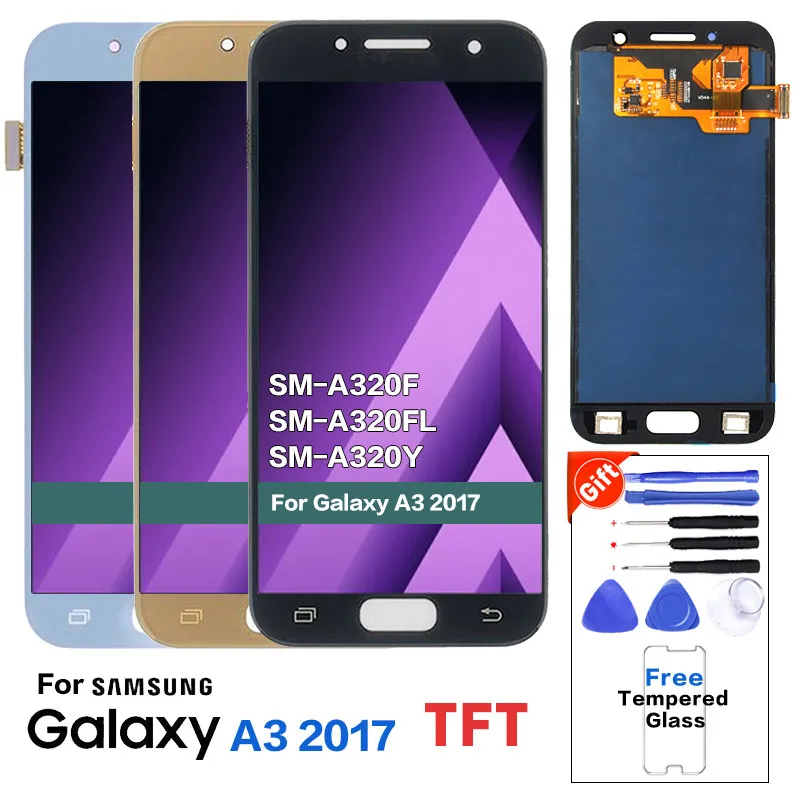 

ЖК-дисплей с сенсорным экраном и дигитайзером в сборе для Samsung Galaxy A3 2017 A320F/DS A320FL A320M A320Y/DS A320 A320Y