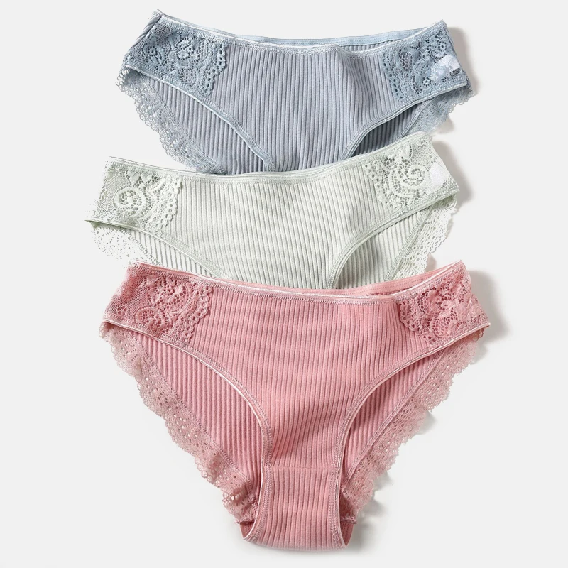 New Lace Cotton Panties Women Sexy Briefs Comfortable Panty Ladies Lingerie Low Rise Soft Underwear M-XXL Girls Underpants | Женская