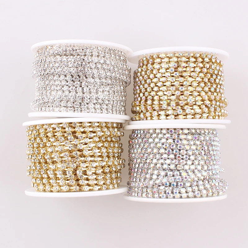 Стразы для одежды стразы серебряная цепочка коготь отделка клей гвозди сделай