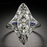 luxury court 925 silver blue gem topaz ring womens engagement wedding birthday gift ring jewellery